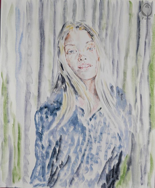 oil on paper - olio su carta di Piro